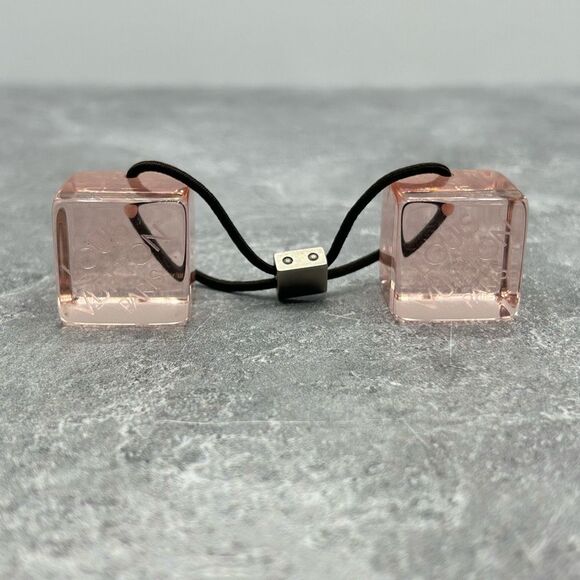 Authentic Louis Vuitton Pink Resin Hair Cubes Pony Tail Hair Tie Accessory - Picture 1 of 10